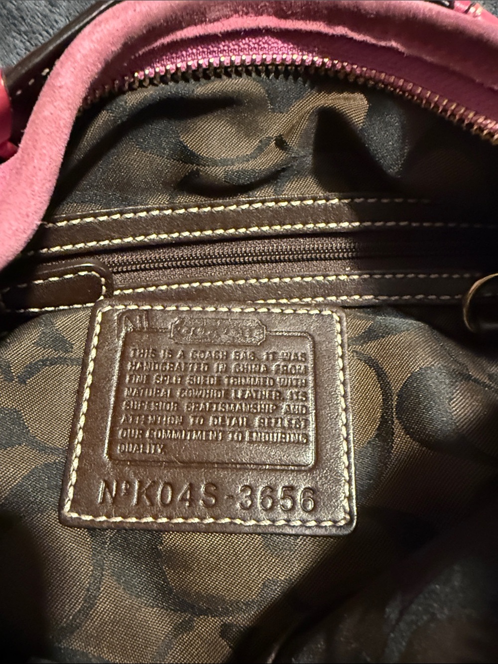 Coach Pink Suede Y2K SoHo Hobo Shoulder Bag Vintage 3656 - Picture 5 of 5
